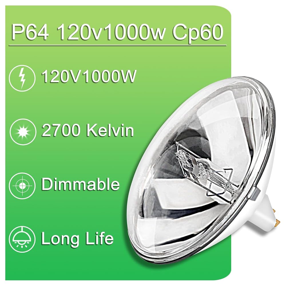 LedWekei Par 64 1000W Halogen Stage Lamp, 120V Enclosed Can